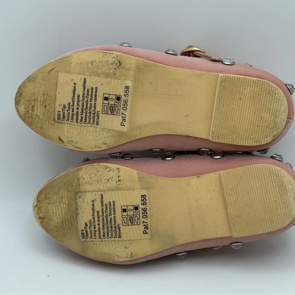 Janie and Jack pink gem bow girls size 8 shoe